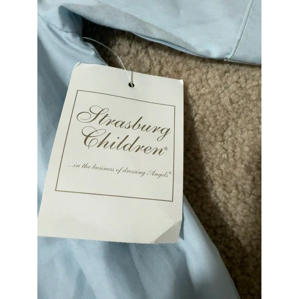 Strasburg Children Baby Blue Christening One Size Romper Heirloom Gown NWT Boy